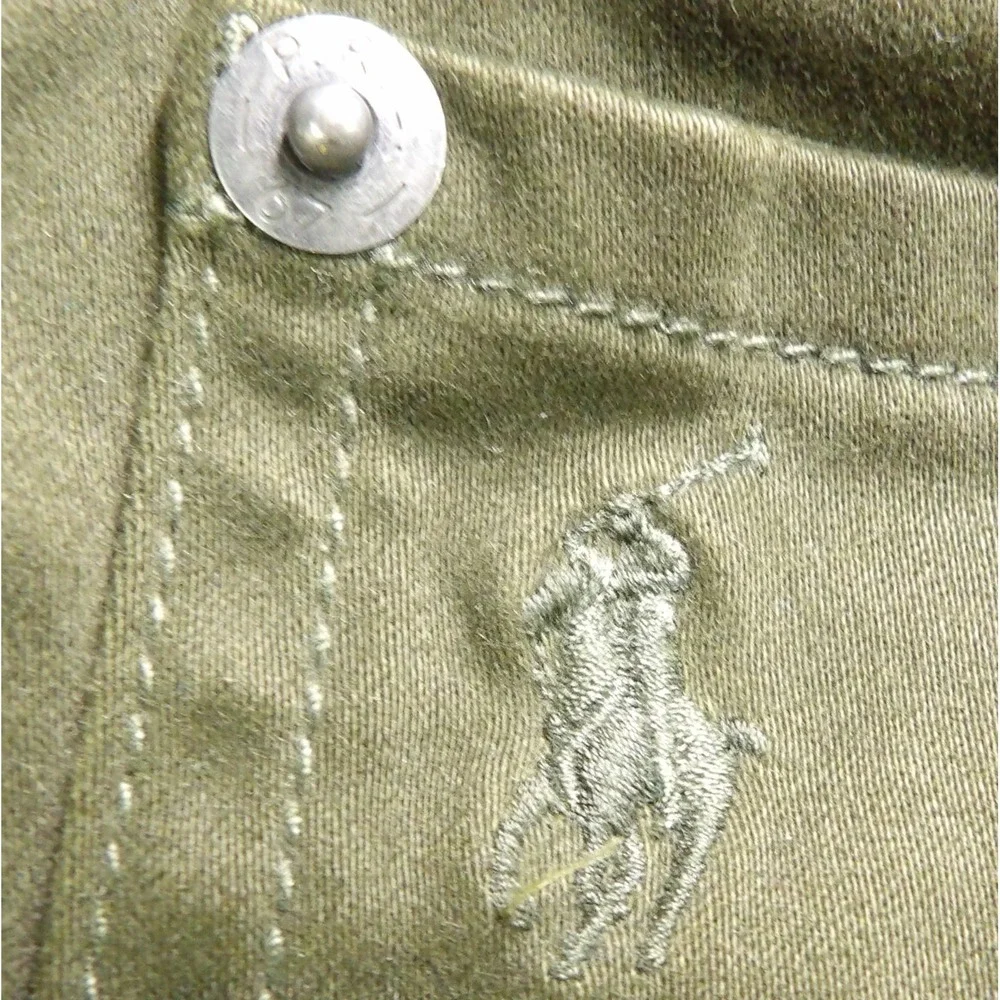 Polo Ralph Lauren Pants Men 50B Classic Fit Chino Olive Green Cotton Stretch Big